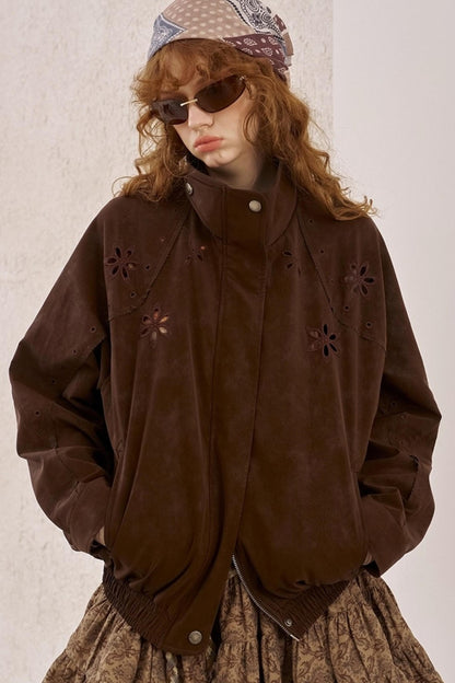 Stand-Up Leather Jacket