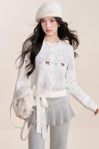 Pure Hand-Painted Jacquard Crew Neck Sweater