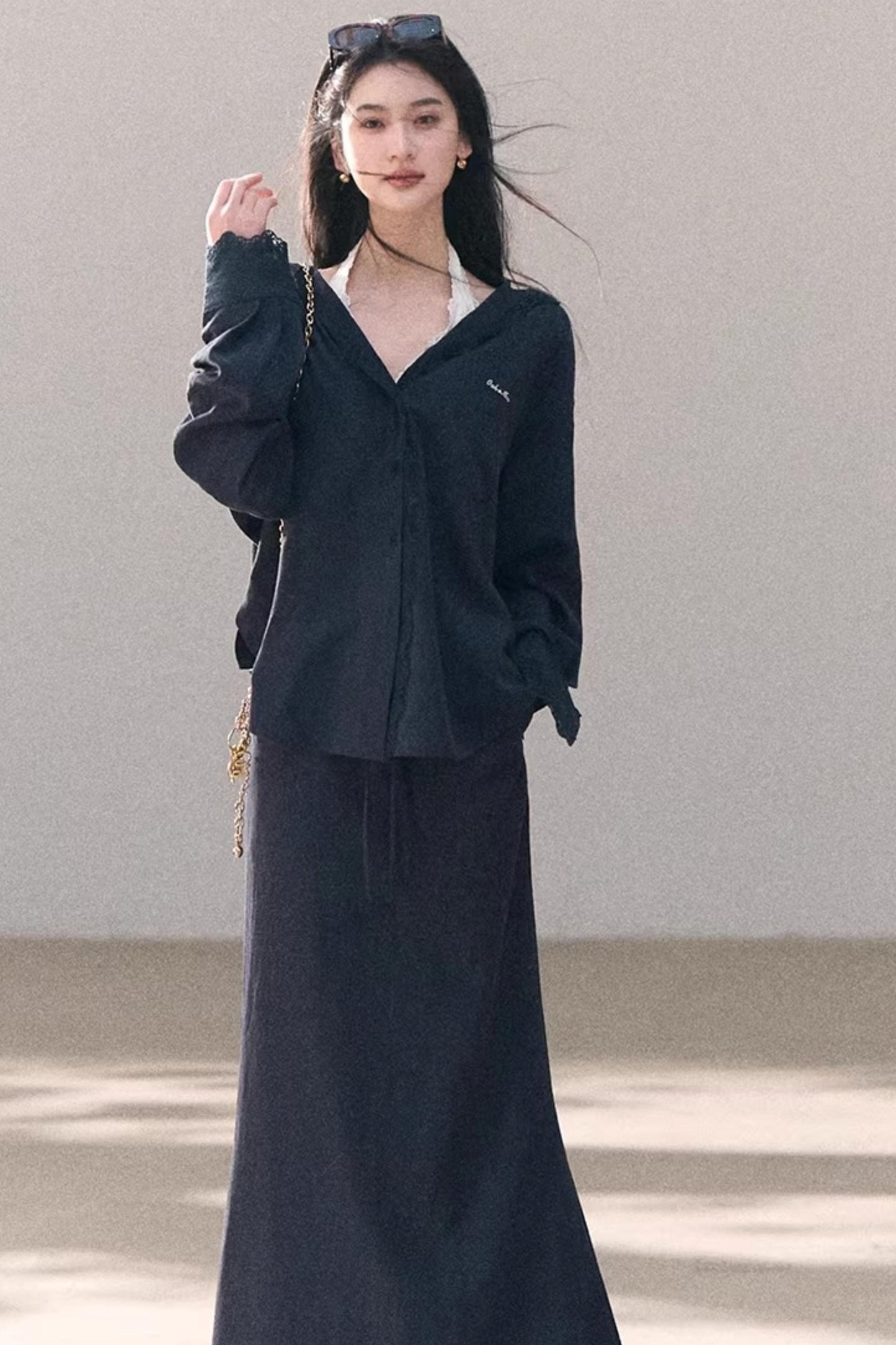 Lyocell Lace Vacation Shirt Set-Up