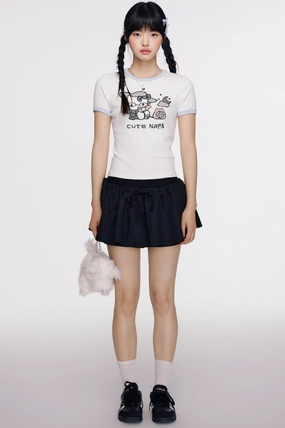 Original Cartoon Print Crop Top