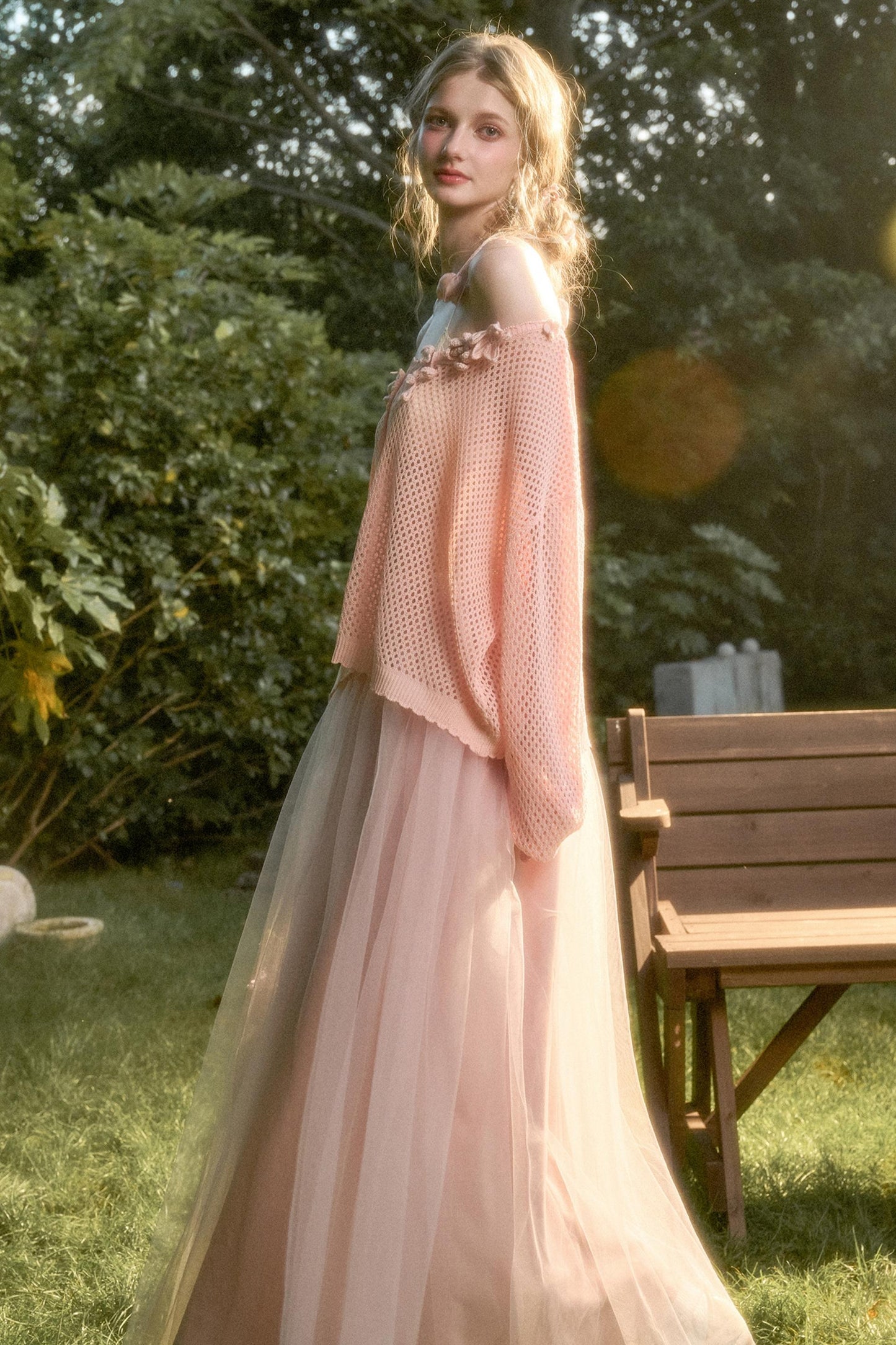 Galaxy Ice Silk Hollow Cardigan