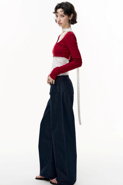 Salt Tea Polka Dot Striped Smock Set