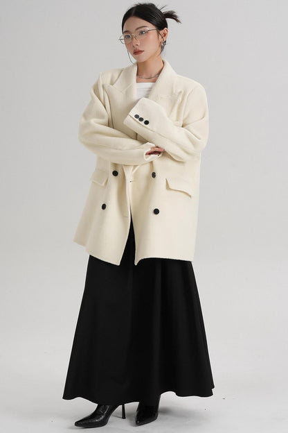 Medium-Length Temperament Wool Coat
