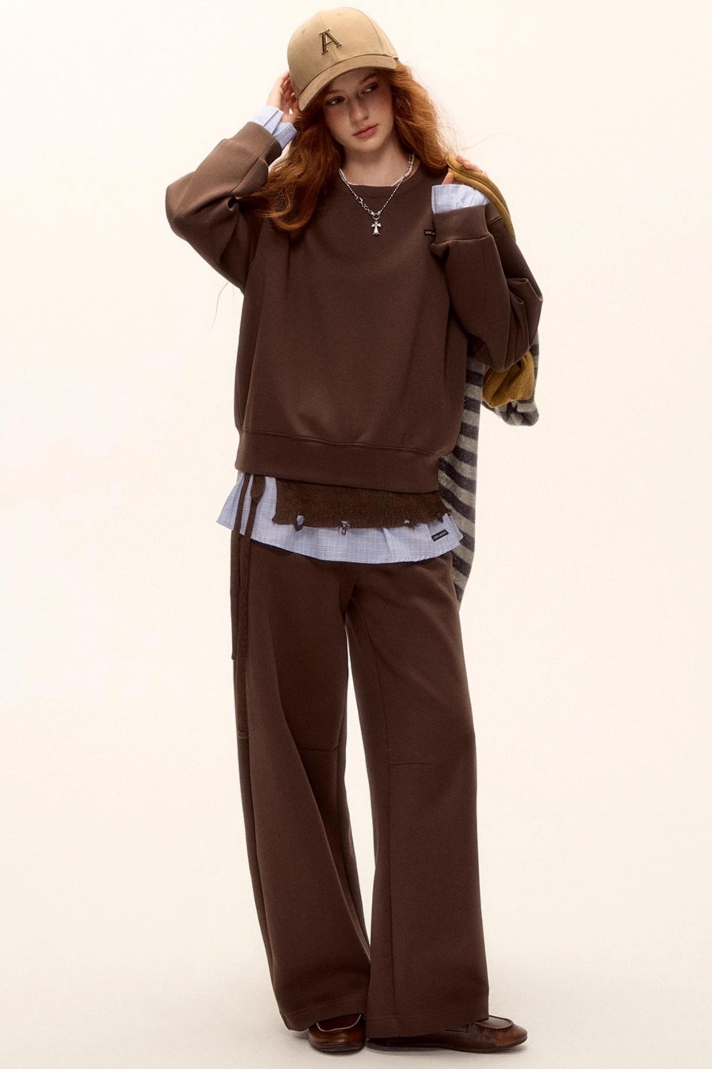 Plaid Patchwork Sweater Set-Up