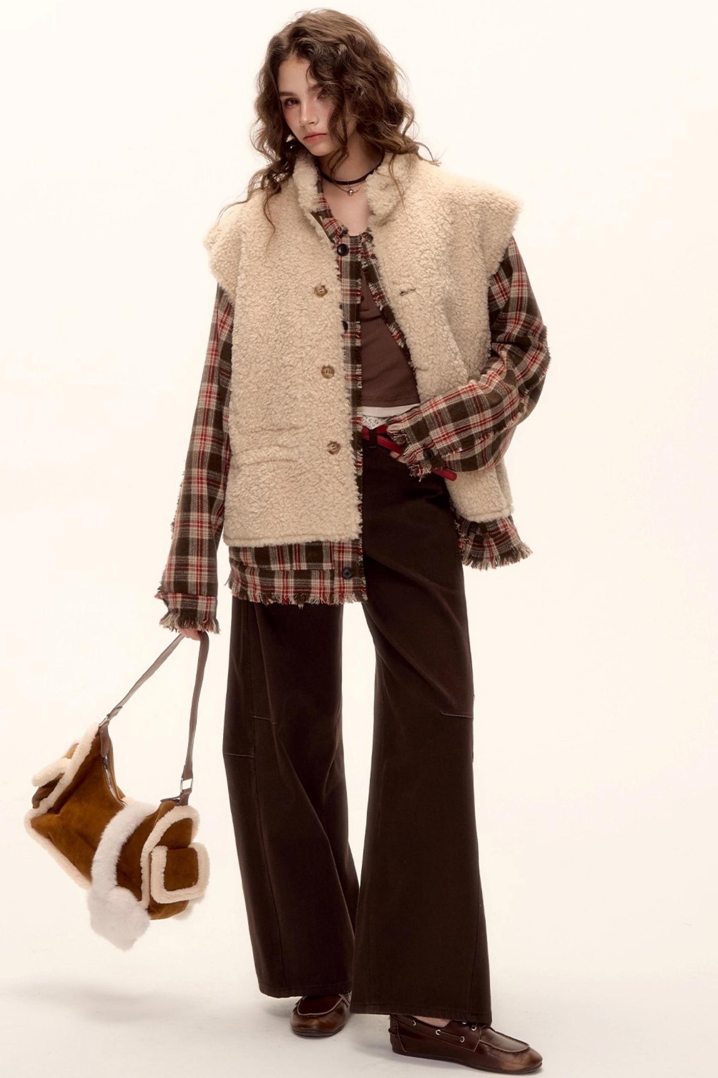 Reversible Fur Suede Vest Jacket