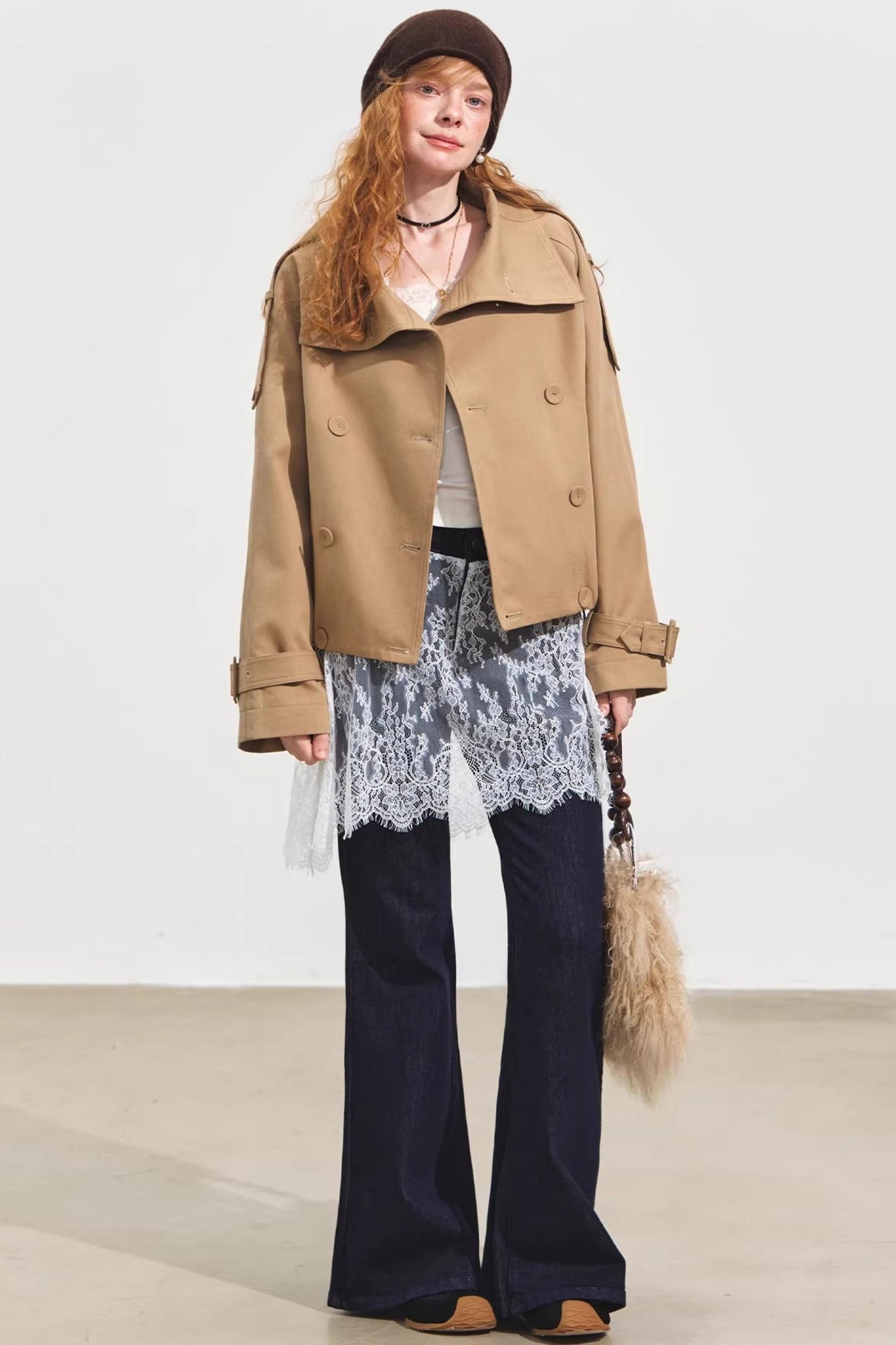 Plaid Collar Sweater Set-Up