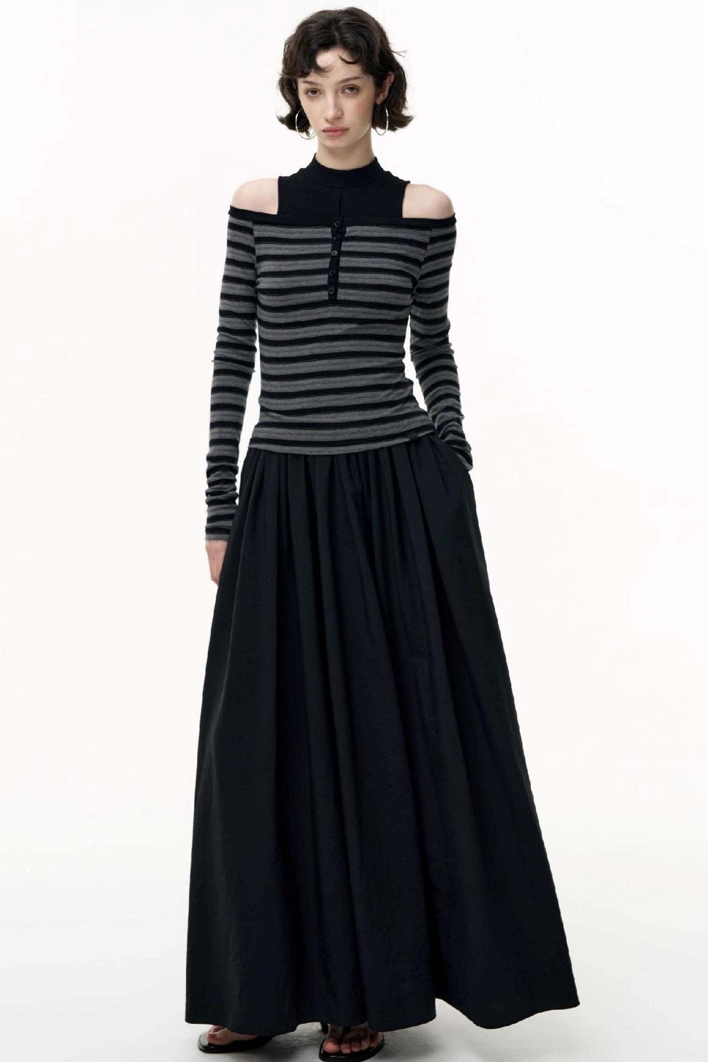 Shoulder Shirt Dress Set-Up