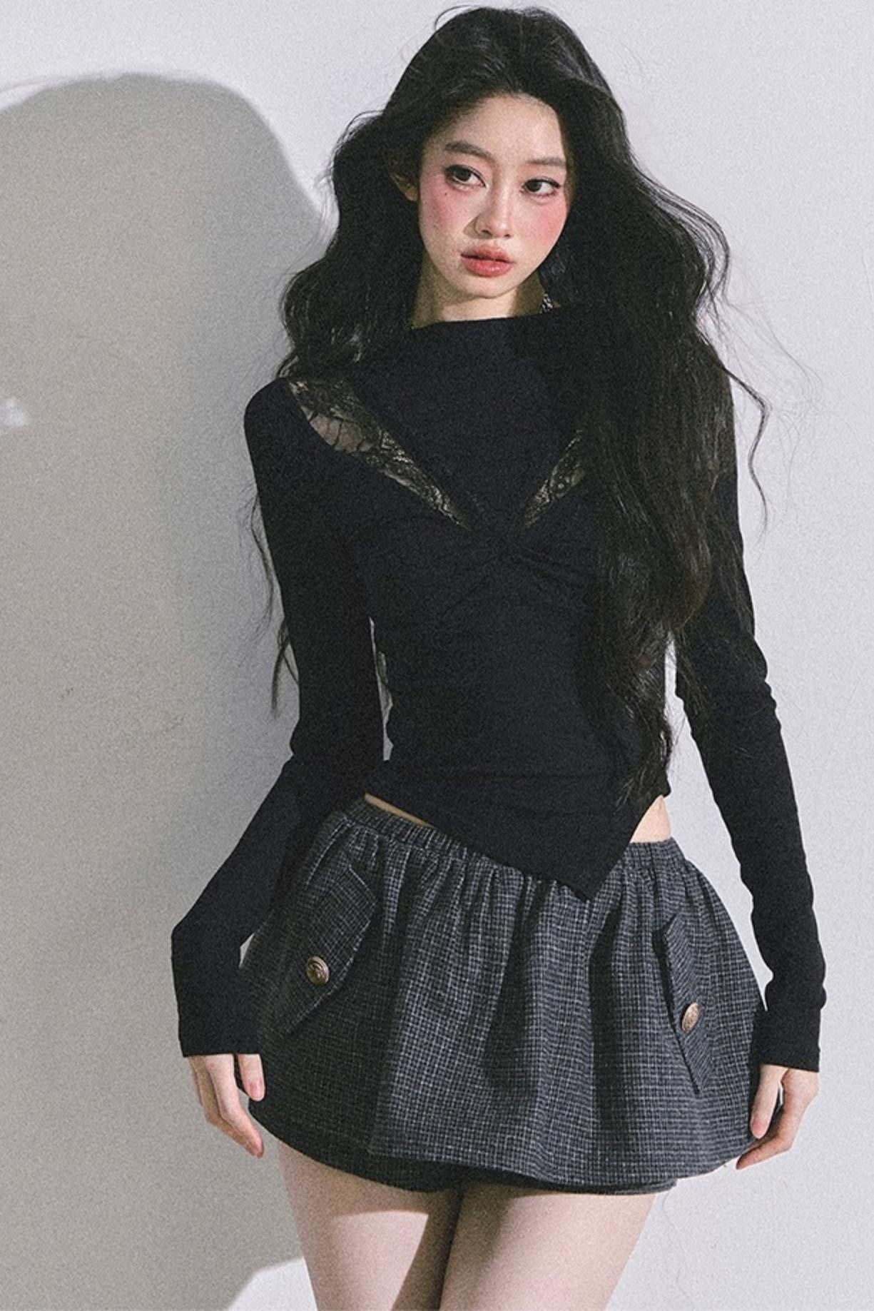 Lace Pure Desire Sexy Knitted T-Shirt