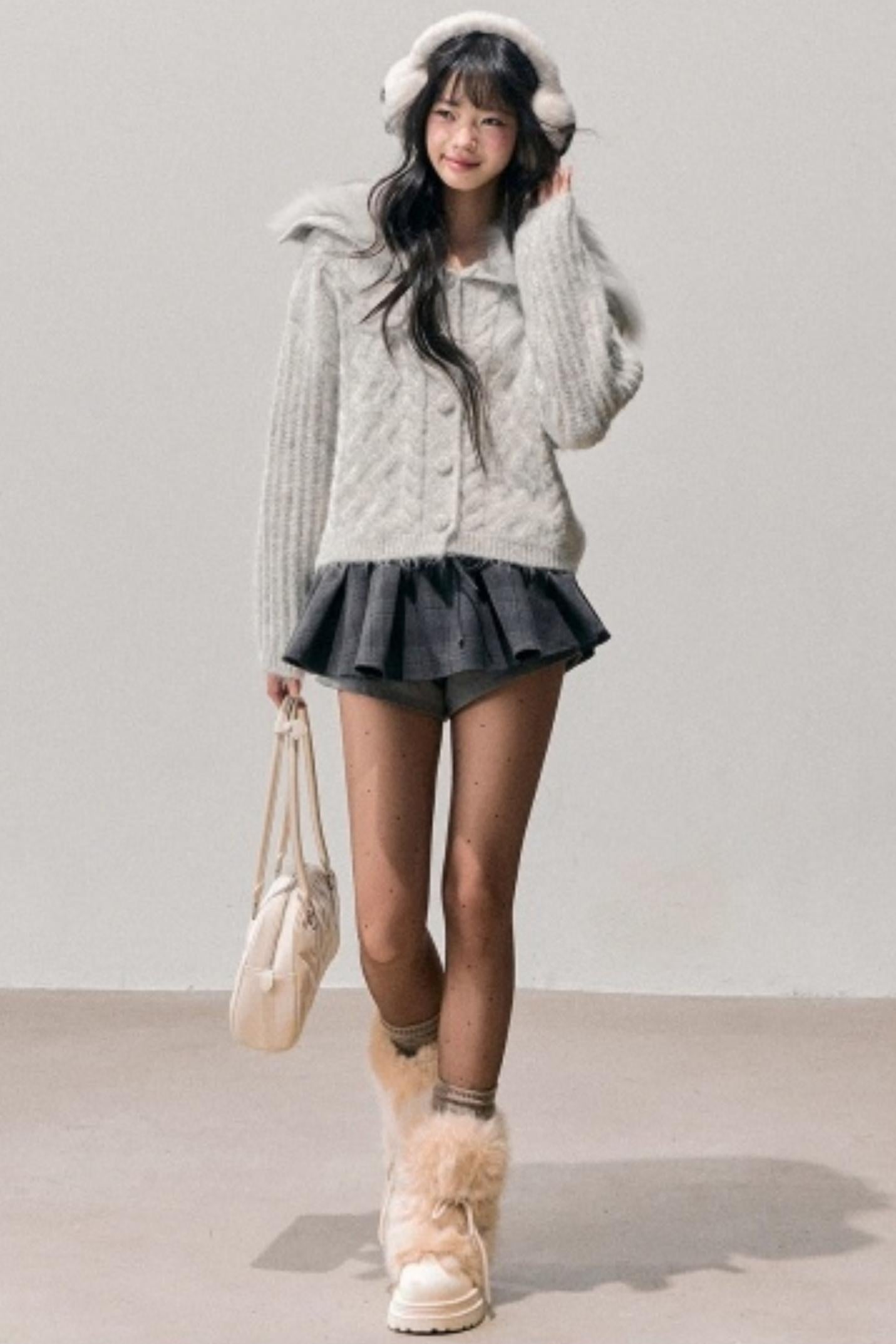 Fox Fur Knit Cardigan