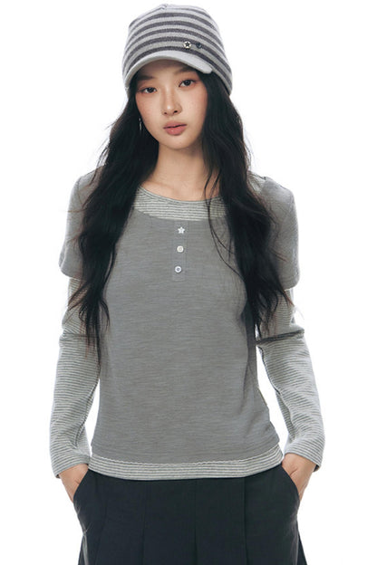 Striped Knit Baseball Cap