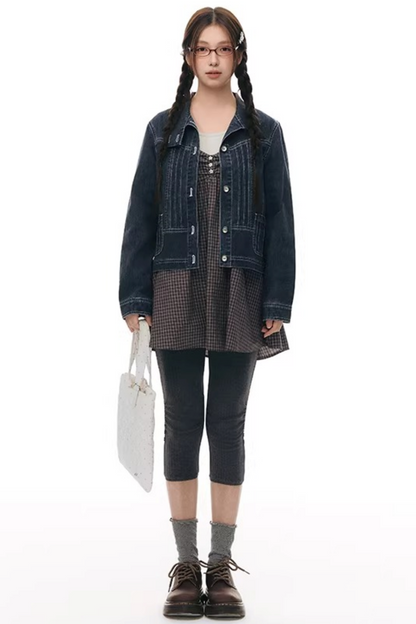 주름 크롭 스커트 셋업