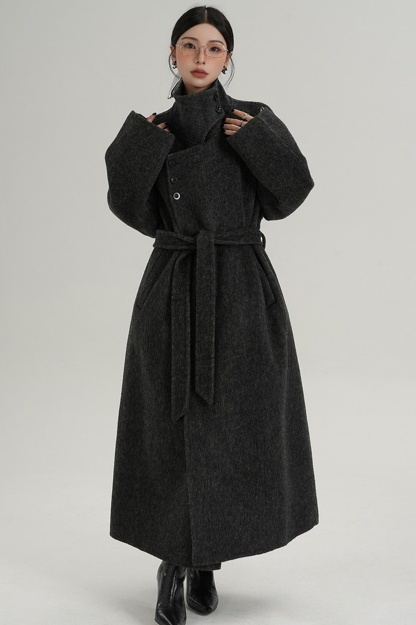High Neck Wool Coat