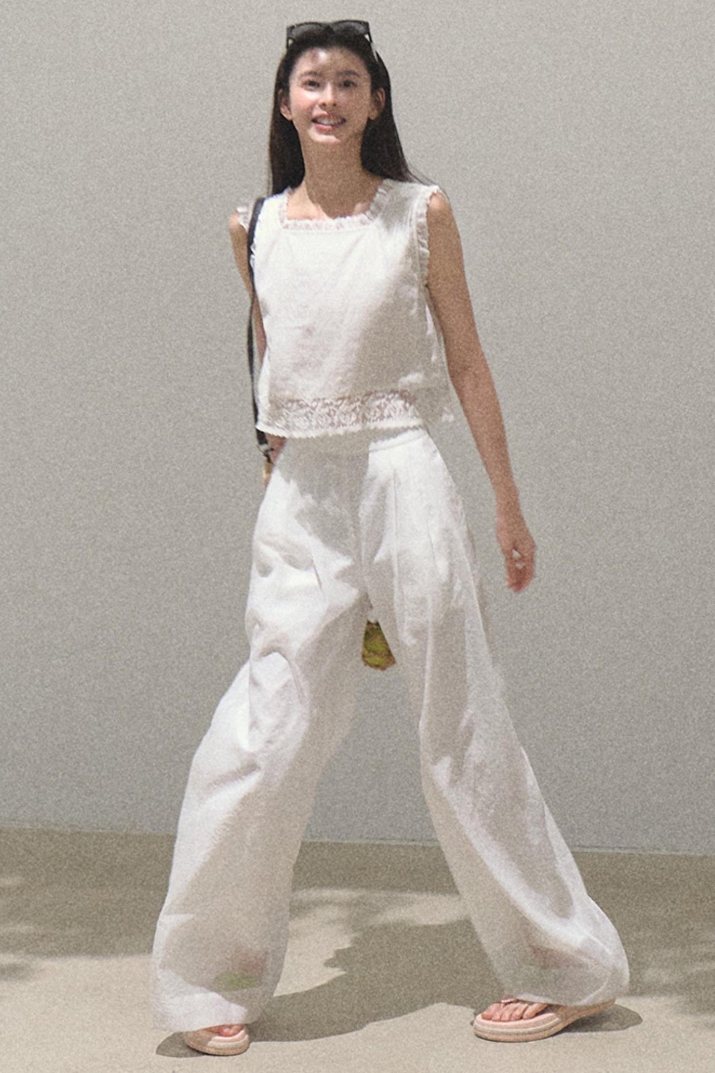 Iridescent Wide-Leg Trousers