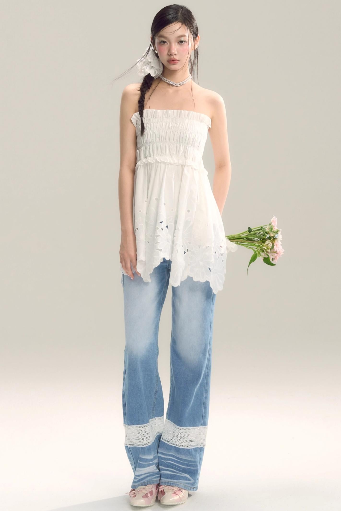 Whispering Daisy Asymmetrical Skirt Top