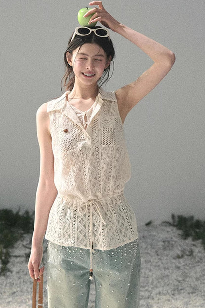 Lace Hollow-Out Summer Top