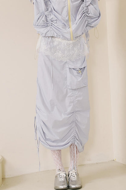 Versatile Color-Block Jacket Skirt Set-Up