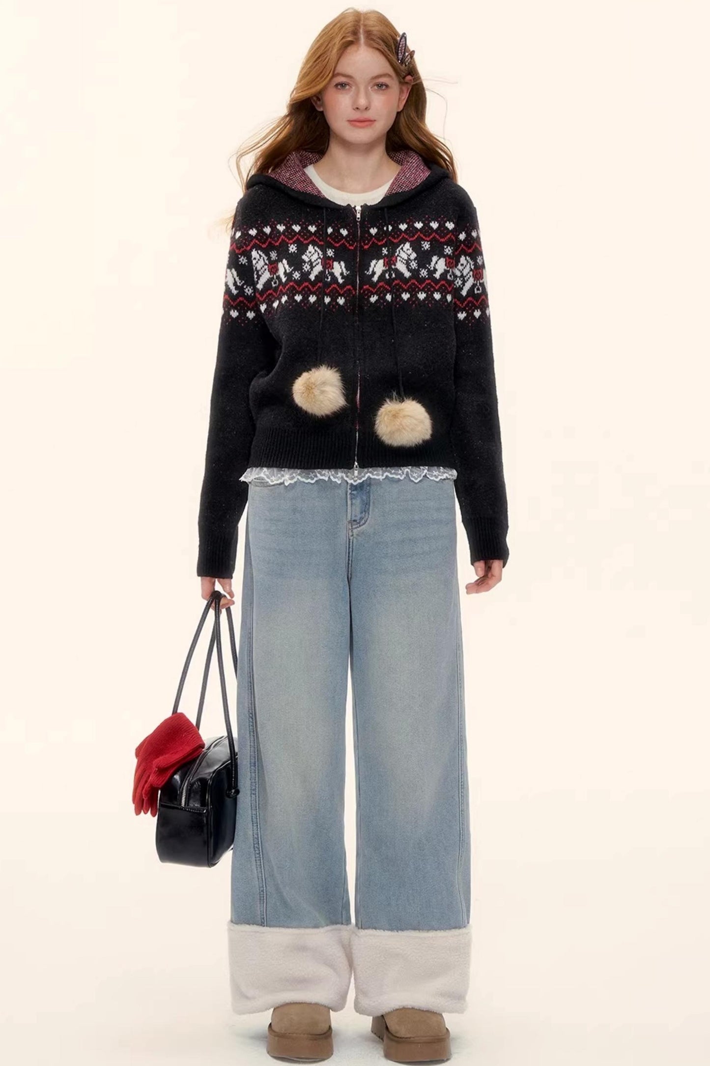 Wool Blend Fair Isle Jacket Set-Up