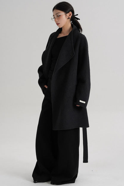 Cross-Body Wool Coat