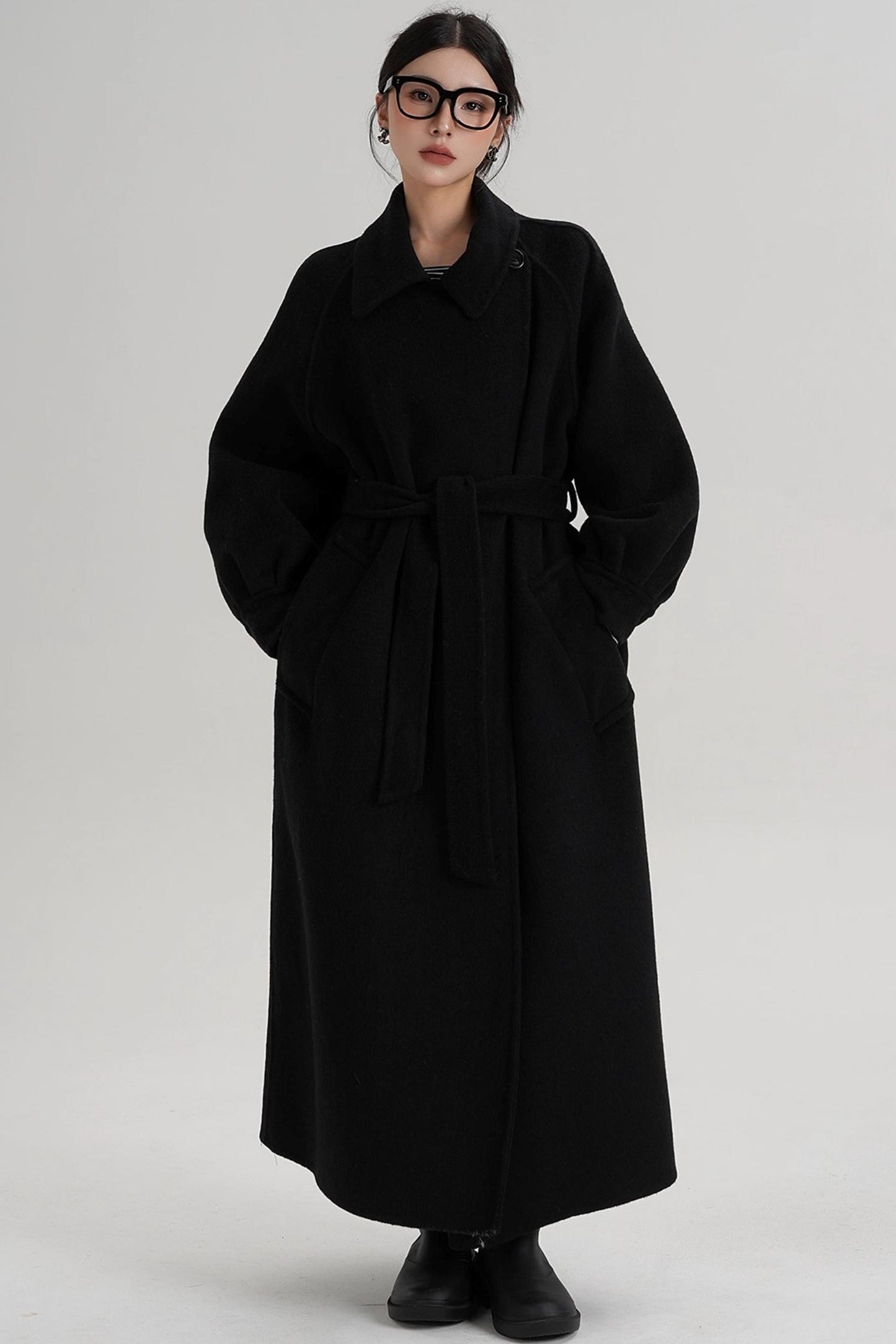Temperament Back Slit Wool Coat