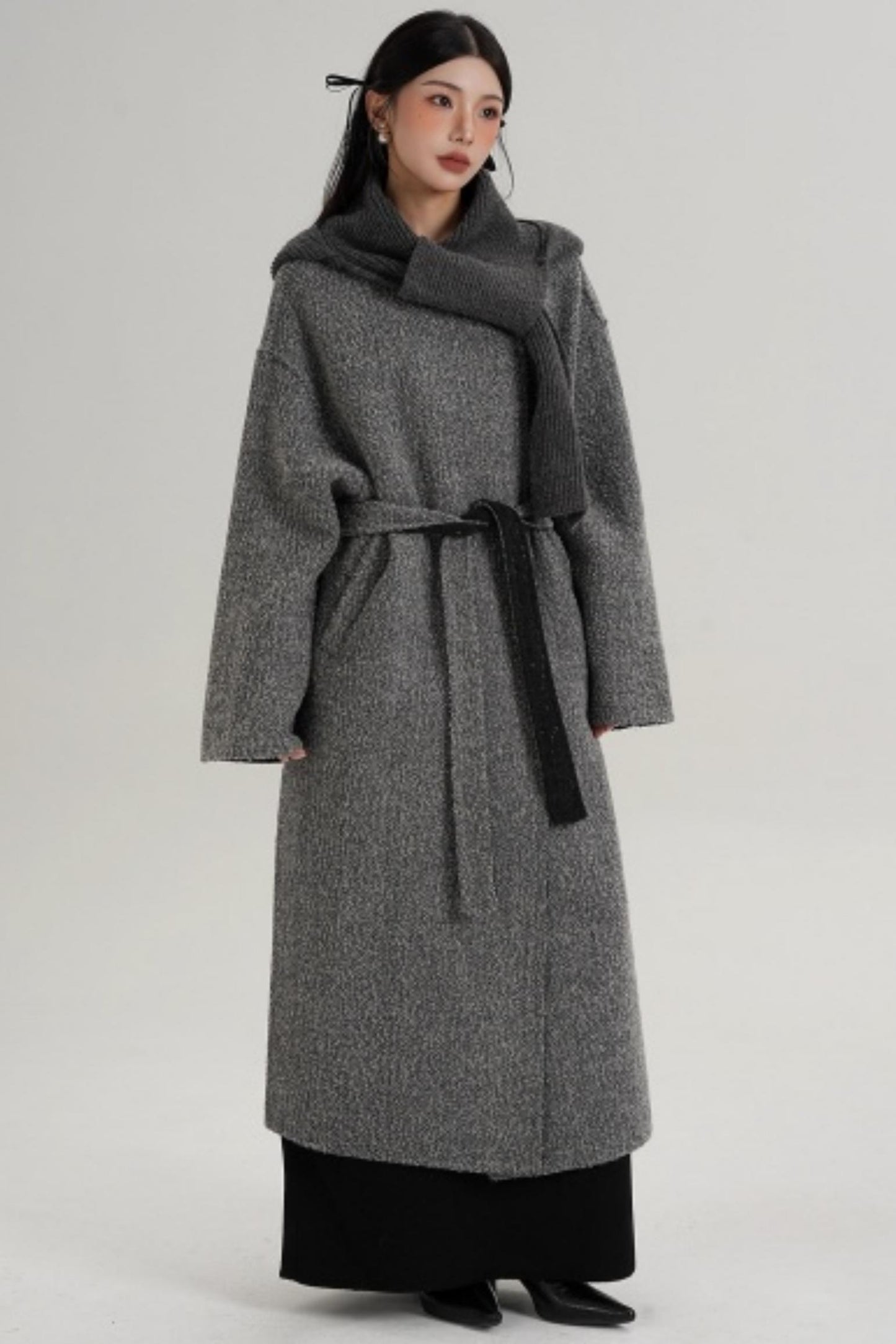 Hooded Double-Sided Wool Coat