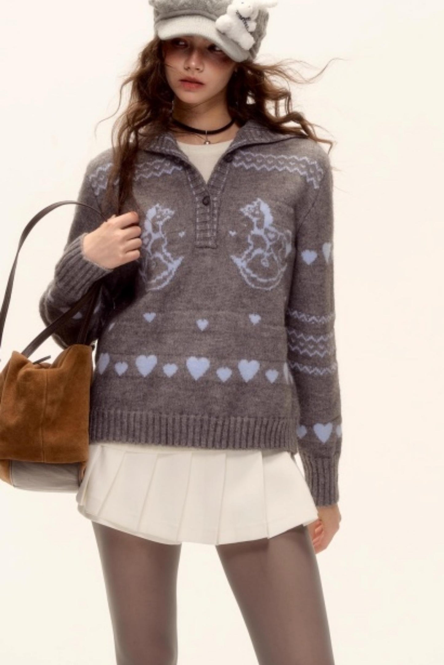 Retro Jacquard Knit Sweater