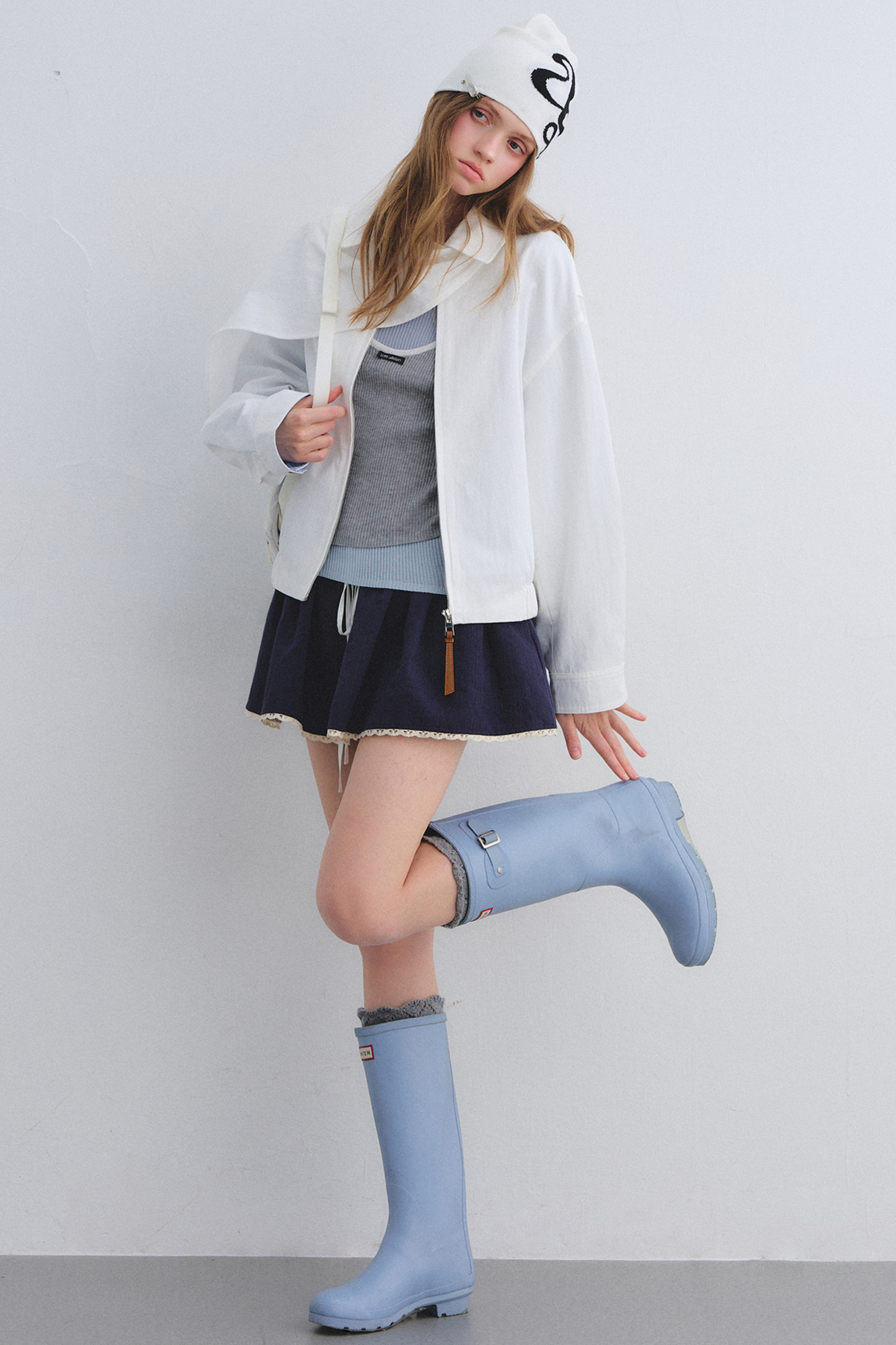 Lace Jacquard Pleated Skirt