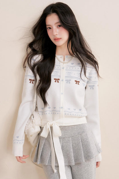 Pure Hand-Painted Jacquard Crew Neck Sweater