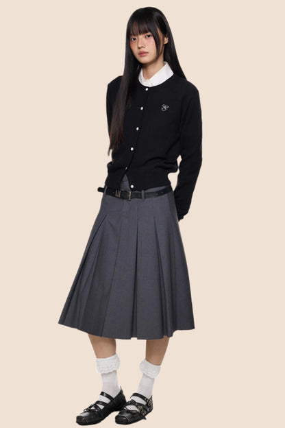 Embroidered Cropped Knit Sweater Cardigan