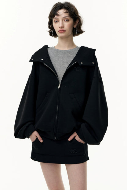 Tea Layer Hooded Cardigan Coat