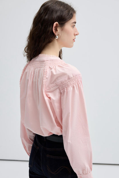 French Vintage Embroidered Cotton Shirt