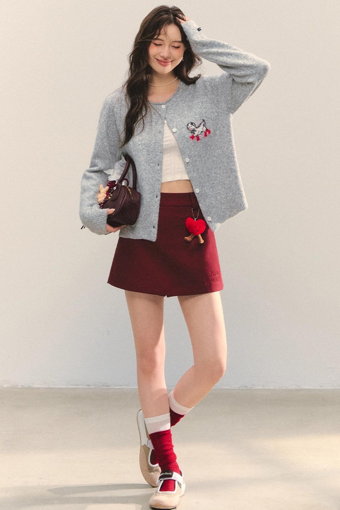 Soft Glutinous Dalmatian Jacquard Cardigan