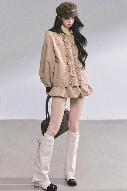 Autumn Two-Piece Jacket Skirt Set-Up