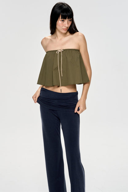 Bright Blue Backless Plunge Top