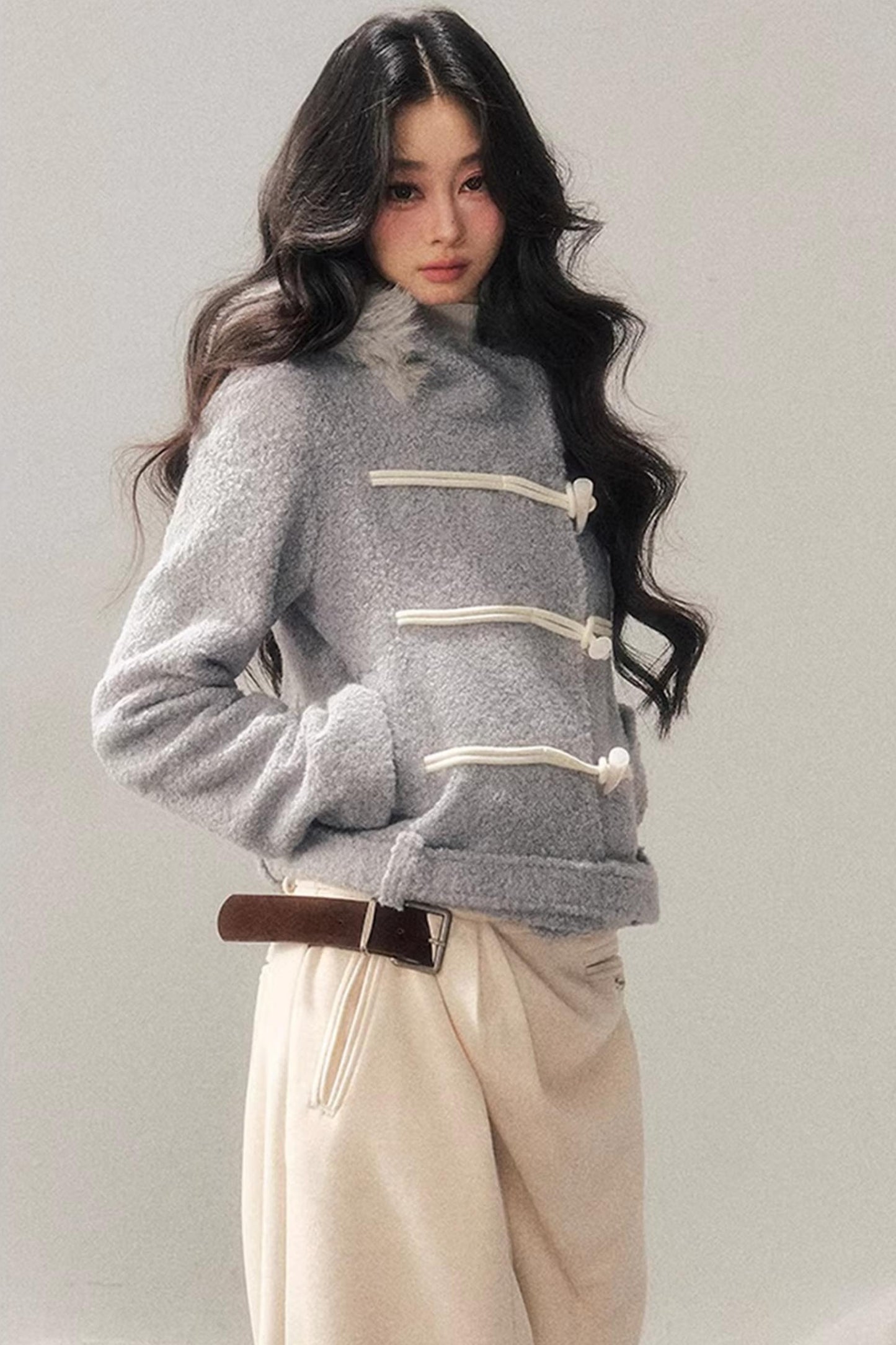 French Woolen Hooded Coat