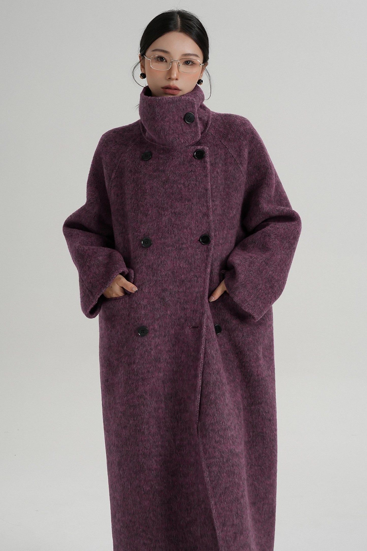 Minimalist Long Reversible Wool Coat