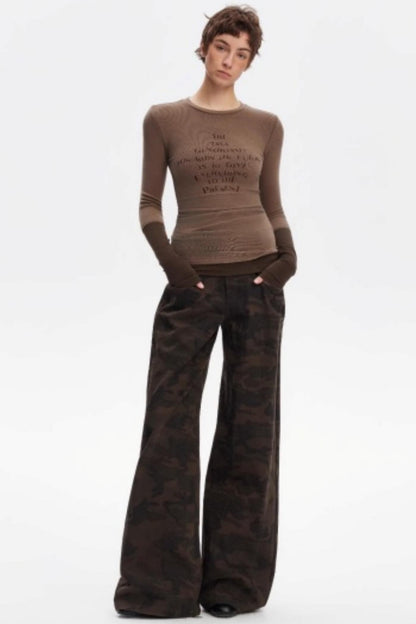 Layered Letter Print Top