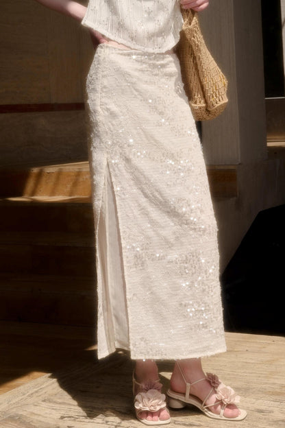 Celestial Slouchy Suit With Knit Skirt Set-Up