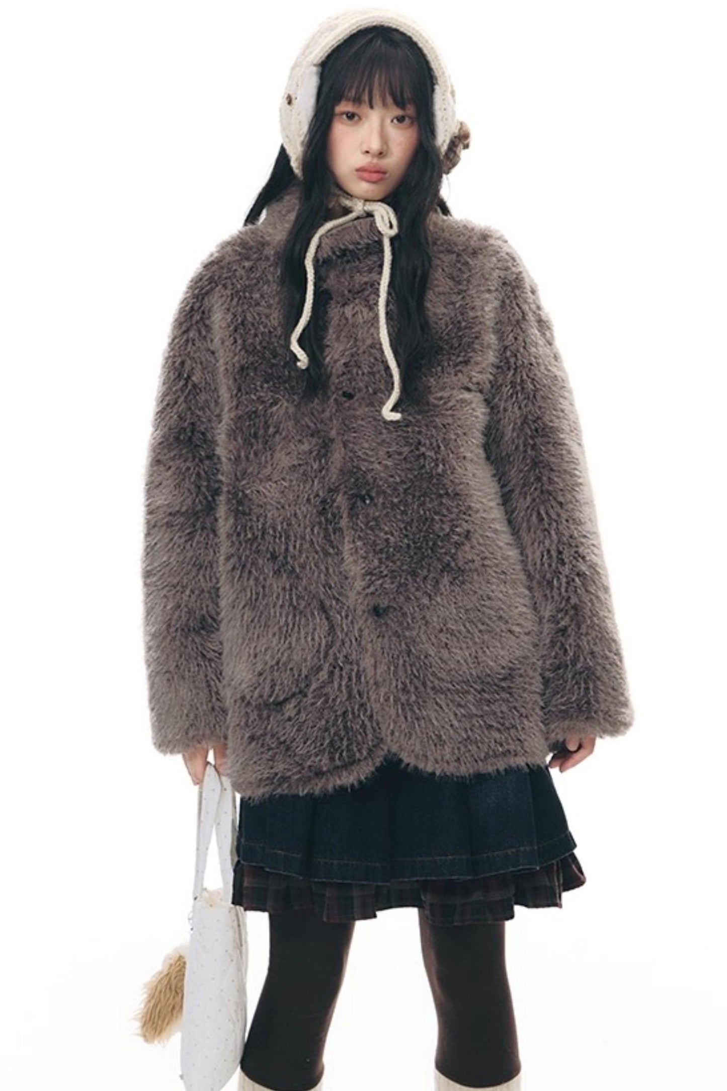 Patchwork Red Plaid Denim Skirt