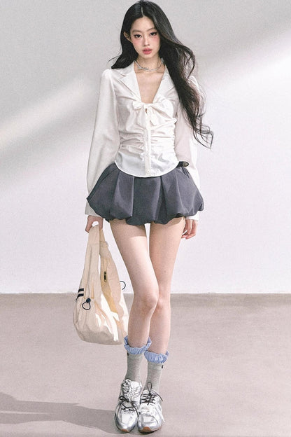 White Moonlight V-Neck Shirt