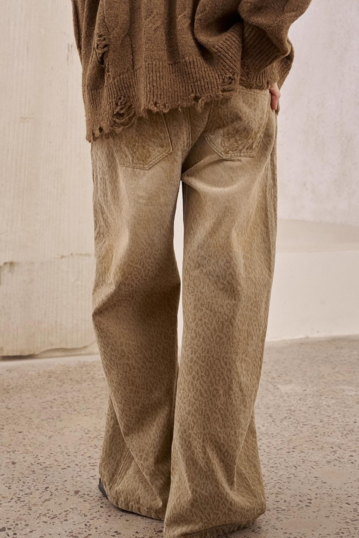 Leopard Split Wide Leg Pants