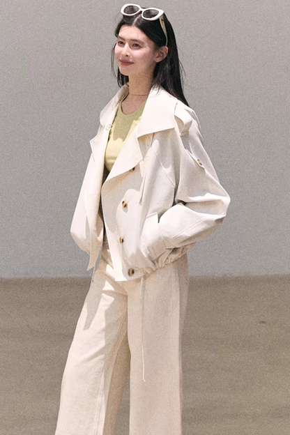 Contrast Embroidered Ruched Top