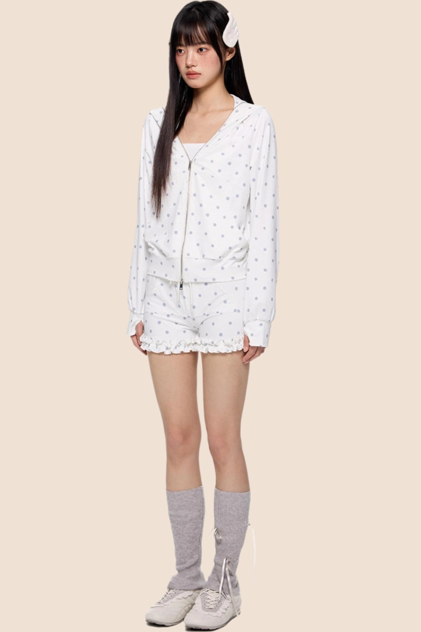 Summer Polka Dot Hoodie Set-Up