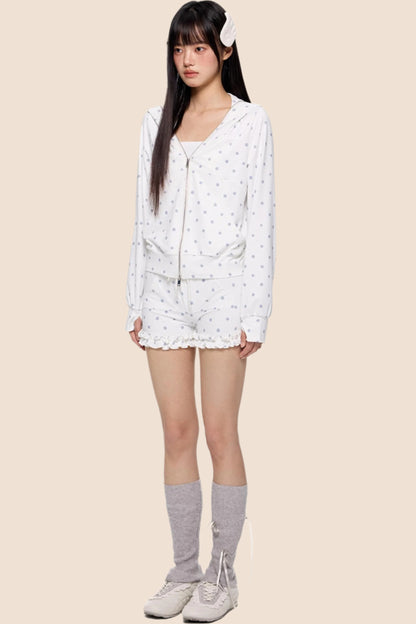 Summer Polka Dot Hoodie Set-Up
