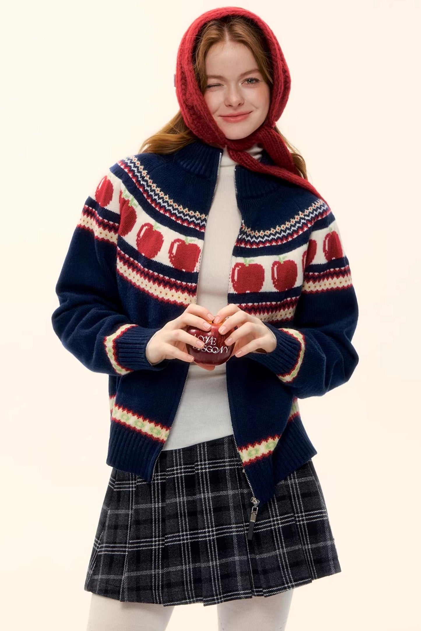 Retro Plaid Wool Skirt