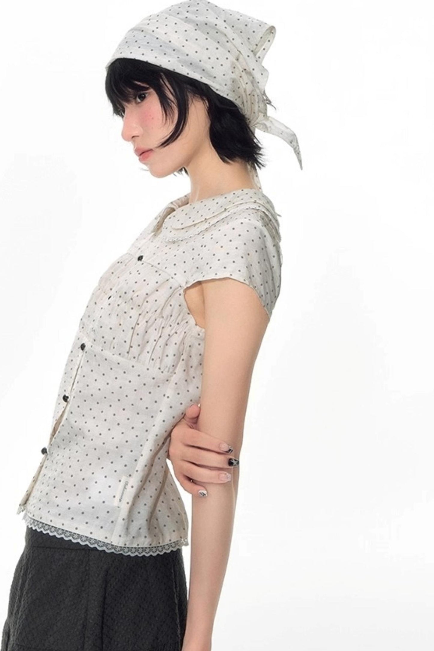 Nap Dot Mesh Culottes Set-Up