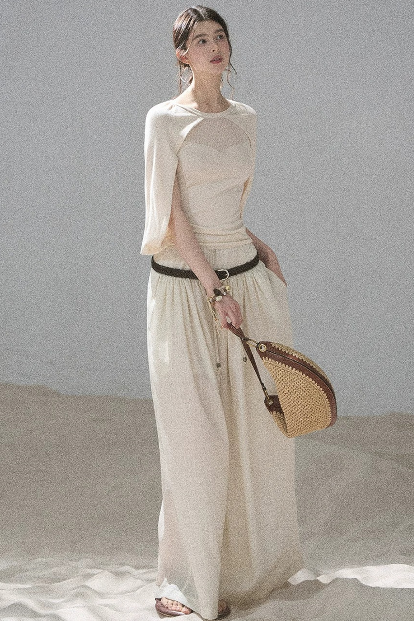 Hollow-Out Shawl Top