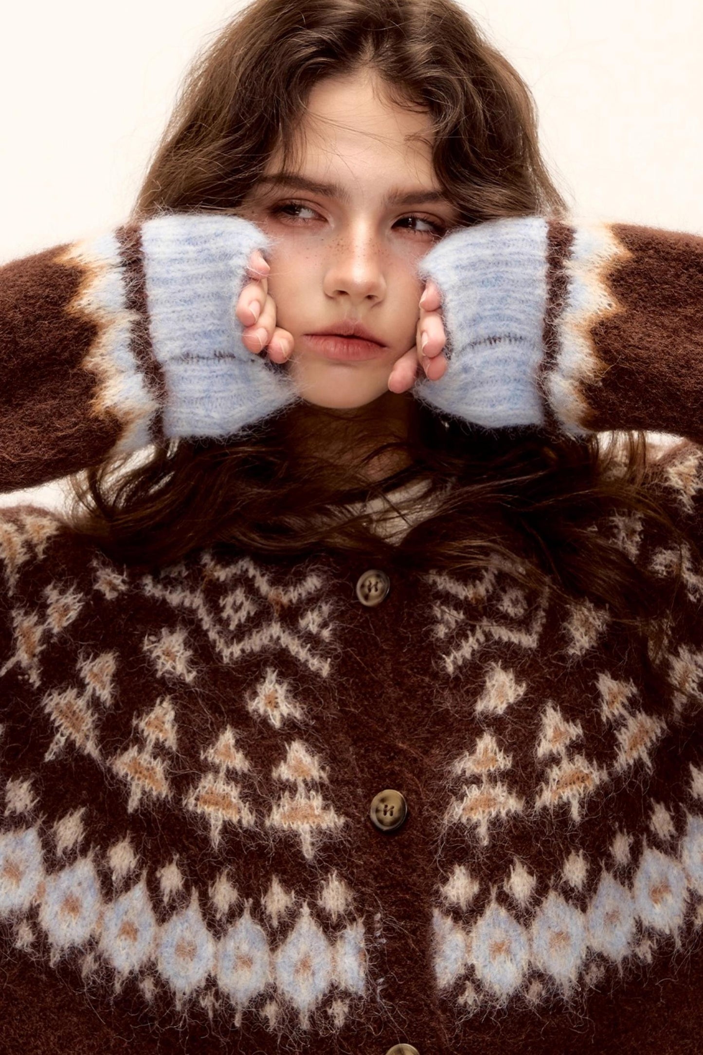 Fair Isle Knit Cardigan Set-Up