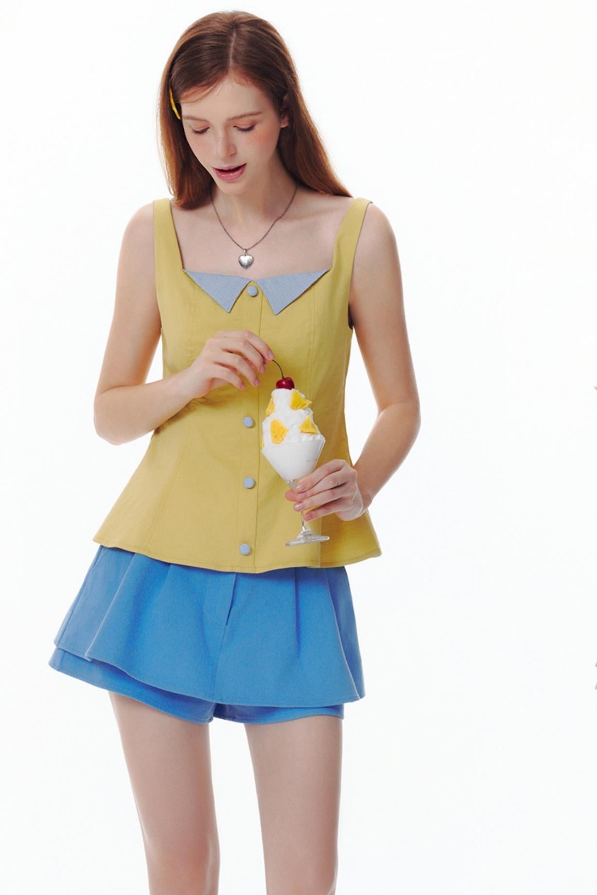 Colorblock Plaid Tank Top