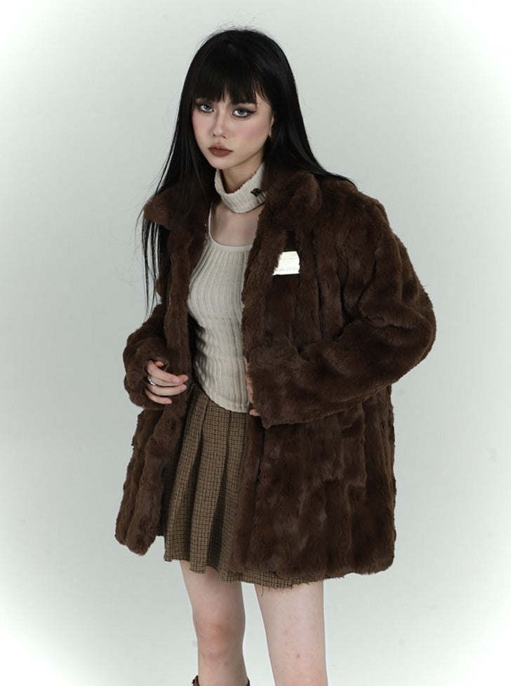 Lamb mid-length padded coat
