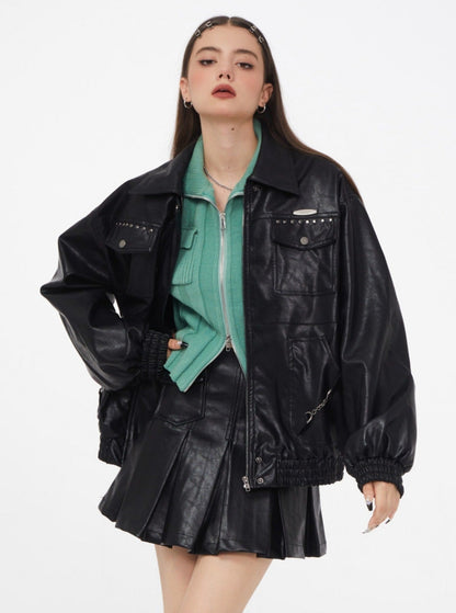 American PU leather jacket